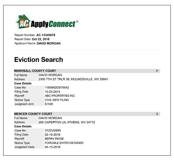 Eviction Check – ApplyConnect