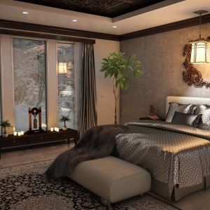 fancy gray bedroom