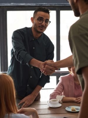 Shaking hands